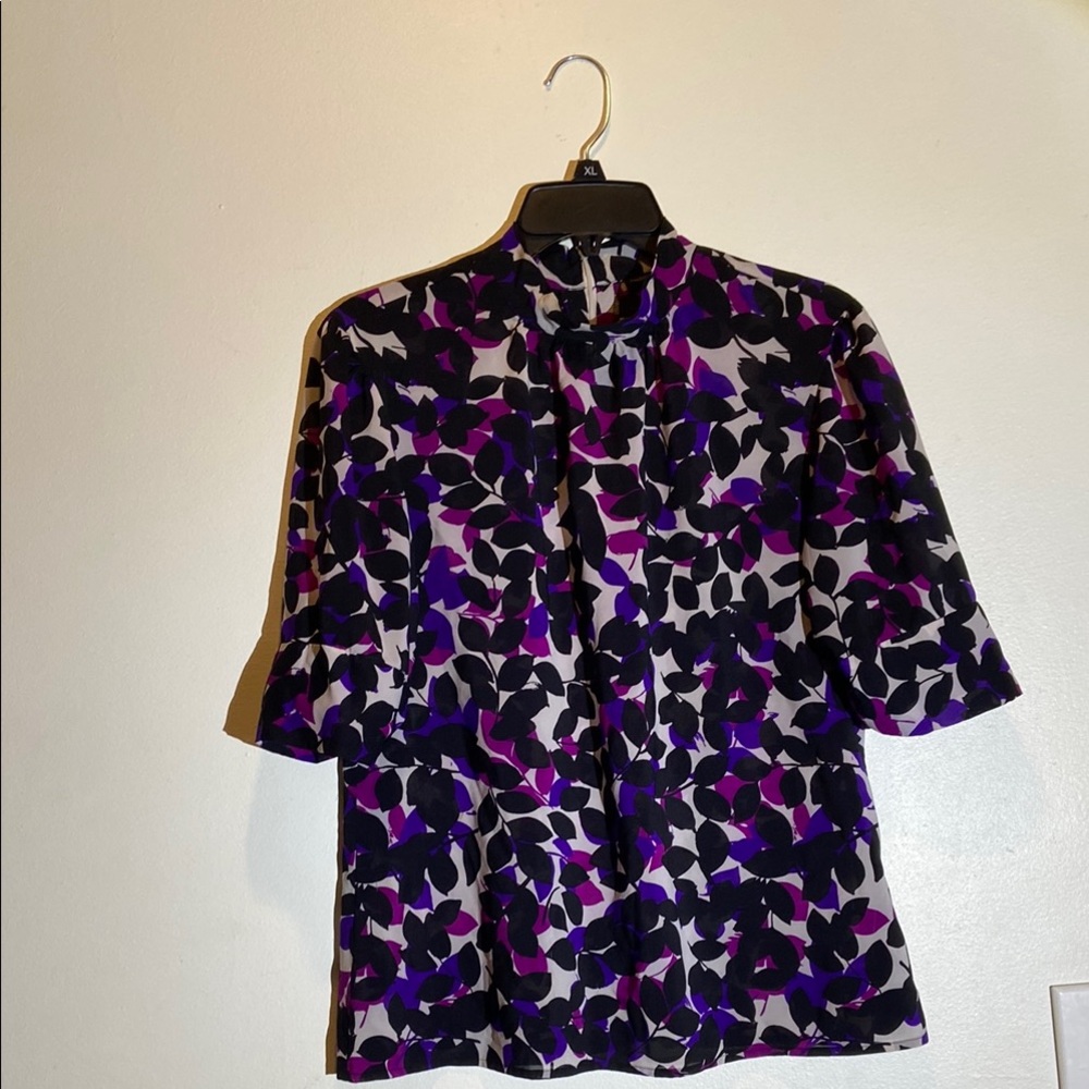 Madison Purple and Black Floral Blouse